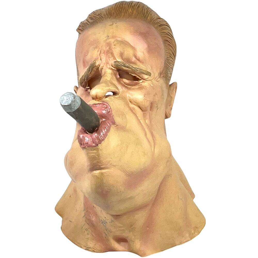 Vintage Arnold Schwarzenegger Cigar Latex Mask Halloween Costume Terminator